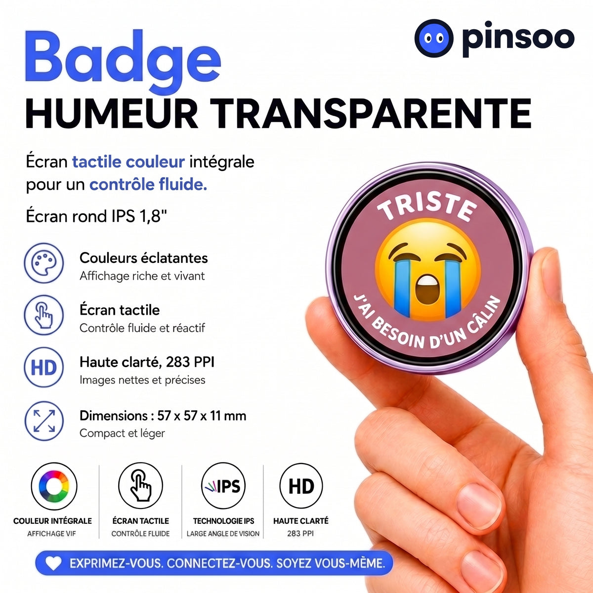 Pinsoo - Pin d'humeur personnalisé