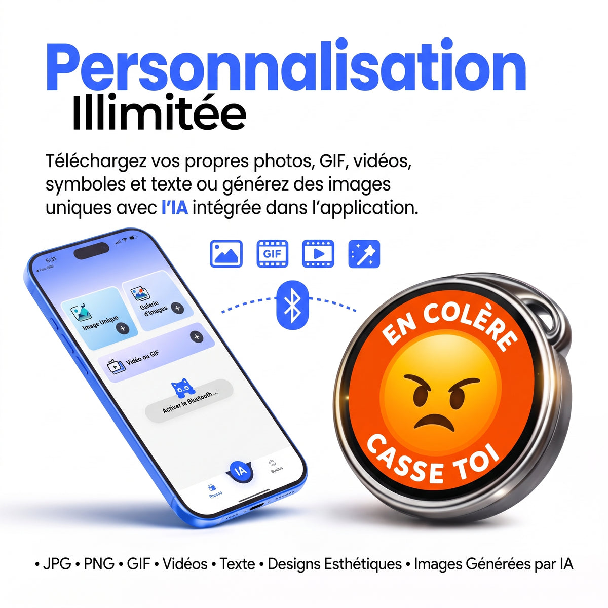 Pinsoo - Pin d'humeur personnalisé